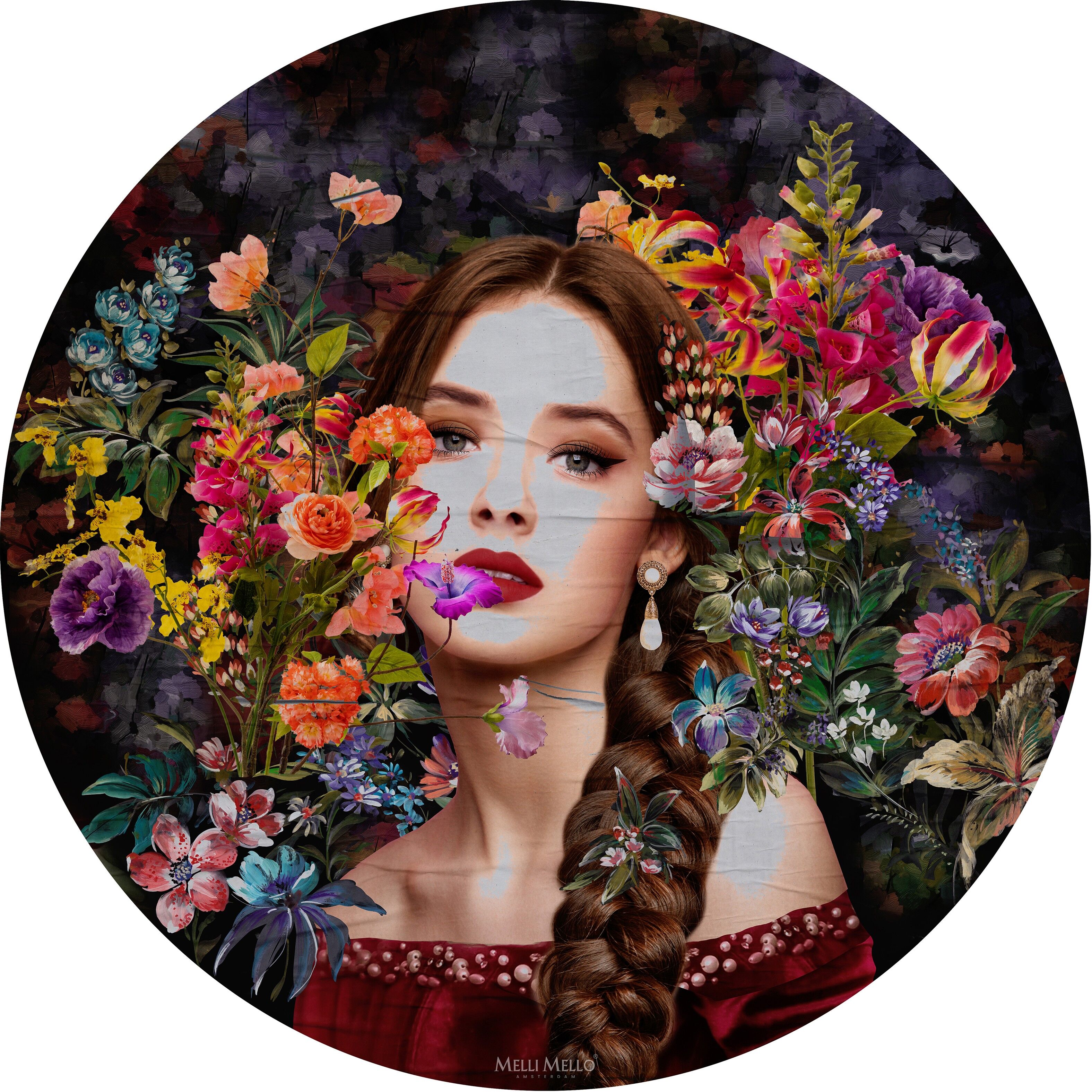 Círculo de pared My Floral Sunshine - 50Ø cm