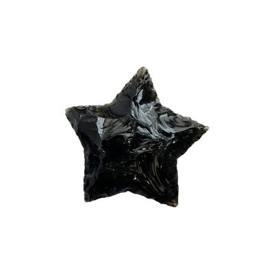 Faceted Star Crystal, 3x3cm, Black Obsidian