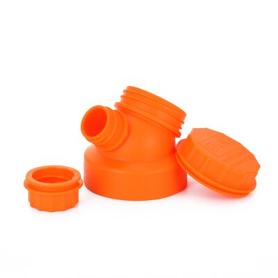 JuNiki´s® innovativer Double Neck®-Deckel (Patent pending) für Trinkflaschen in 8 Farben - Orange