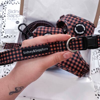 Black and Brown Checkered Plaid Dog Collar