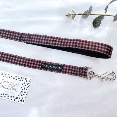 Black and Brown Checkered Plaid Dog Lead