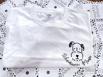 Dog Lover T Shirt 'Schnauzer Mum' Tee Blanc 1