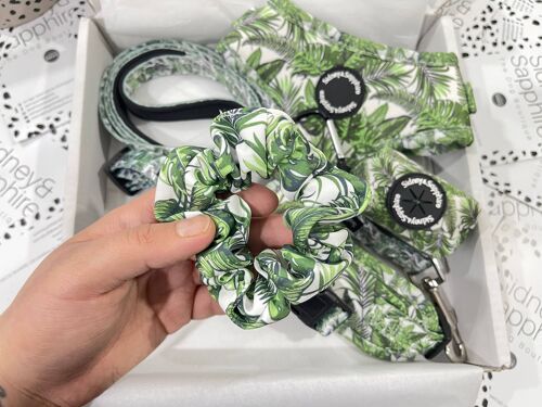 Green Plant Print 'Botanical Bella Hair Scrunchie