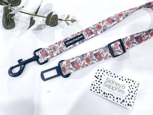 Pink Floral Print 'Paisley Pippin' Dog Car Restraint