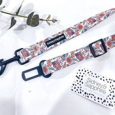 Sujeción para coche para perros con estampado floral rosa 'Paisley Pippin'