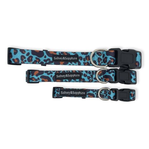 Turquoise Leopard Print 'Wild Willow' Dog Leash