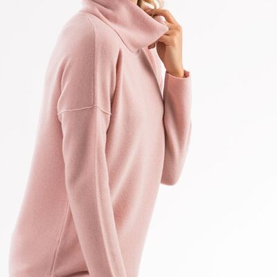 Casacca collo anello 100% cashmere - Rosa