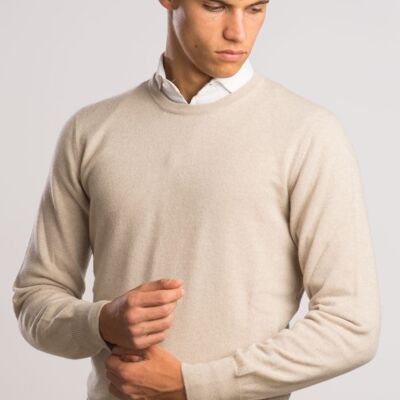 Maglia girocollo 1 filo in puro cashmere - Avorio