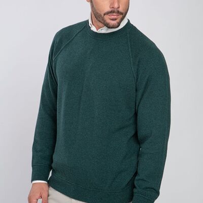 Felpa girocollo in puro cashmere - Verde Bottiglia