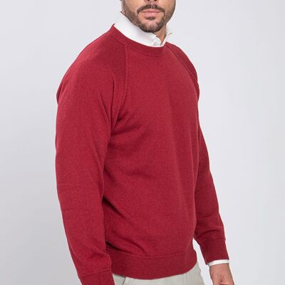 Felpa girocollo in puro cashmere - Bordeaux