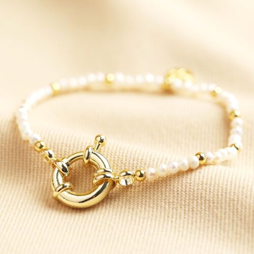 Pearl Gold Beads Bracelet M/L