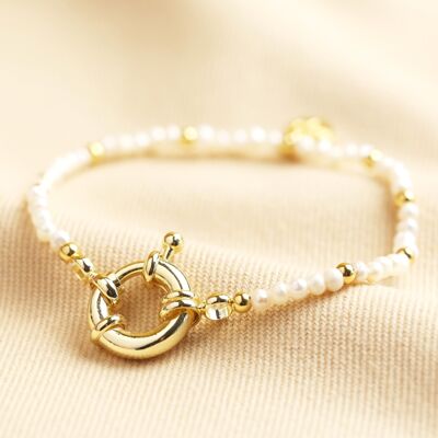 Pearl Gold Beads Bracelet S/M
