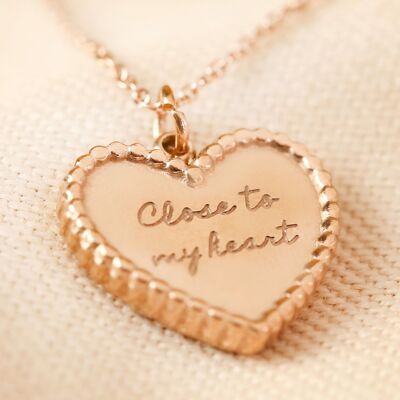 Close To My Heart Necklace in Stainless Steel Plated in Rose Gold