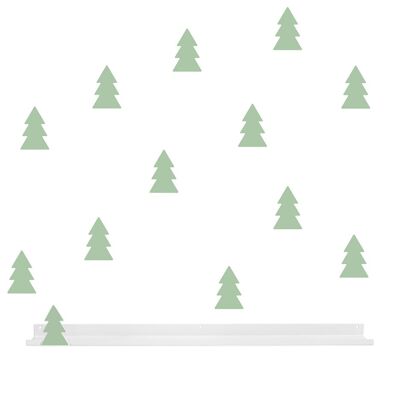 Long shelf with fir tree silhouette