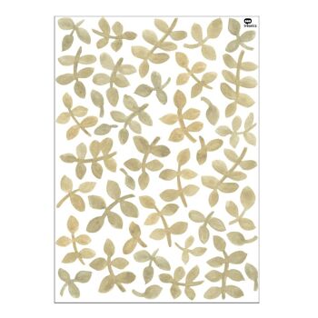 Sticker mural effet aquarelle feuilles 10