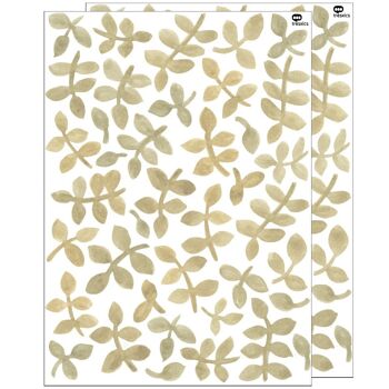 Sticker mural effet aquarelle feuilles 11