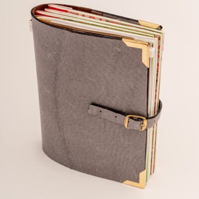 Gray leather diary