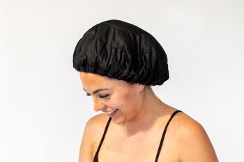 Kit de capuchon vapeur pour le traitement des cheveux en profondeur | Bonnet de lave « Black Onyx » + masseur de cuir chevelu « Classic Black » 2