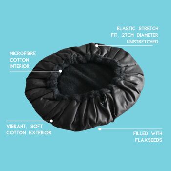 Kit de capuchon vapeur pour le traitement des cheveux en profondeur | Bonnet de lave « Black Onyx » + masseur de cuir chevelu « Classic Black » 6