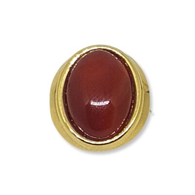 Small Oval Gemstone Ring: RED AGATE