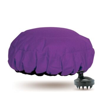 Kit de capuchon vapeur pour le traitement des cheveux en profondeur | Bonnet de lave « Purple Jacaranda » + masseur de cuir chevelu « Classic Black » 1