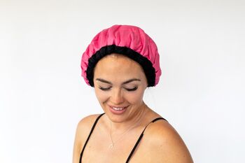Kit de capuchon vapeur pour le traitement des cheveux en profondeur | Bonnet Lave « Rose Retba » + Galet Palmier « Violet » 3