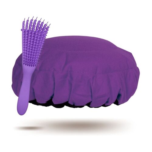 Hot Deep Conditioning Hair Treatment Steamer Cap Kit | “Purple Jacaranda” Lava Cap MINI + “Lilac Dream” Flexible Detangler for Kids