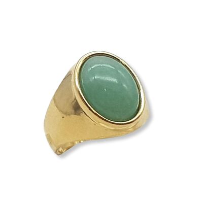 Small Oval Gemstone Ring: GREEN QUARTZ 2