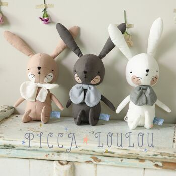 Peluche Lapin Gris dans boîte cadeau 5