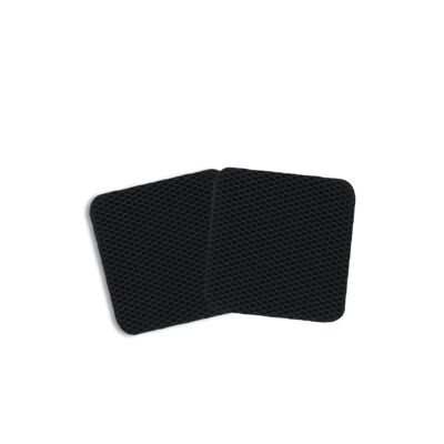 Set of 2 MANHATTAN Textile Coasters – Black