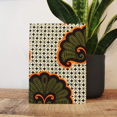 African Print, Ankara, Printed Notebook, Gifts, Stationary, Diary, African Print Notebook, School, Workbook, Jotter, Orange