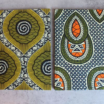 Set of Two, A4 African Print, Ankara, Printed Notebook, Gifts, Stationary, Diary, Journal, African Print, Ruled, Workbook, Jotter, Orange,