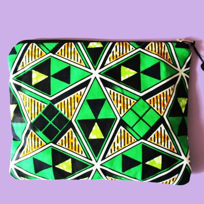 African Print Clutch Bag, Handbag, Tribal, Zipper Pouch, African Fabric, Geometric Print, Bright, Colourful, African Wax, Afro