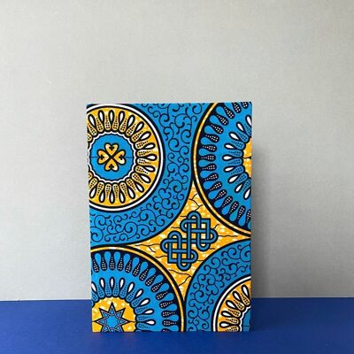 A4 African Print, Ankara, Printed Notebook, Gifts, Stationary, Diary, Journal, African Print, Ruled, Workbook, Jotter, Blue