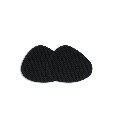 Set of 2 QUEEN'S Textile Coasters - Black