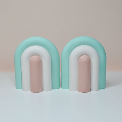 Arch Bookend Pair - Cool Mint