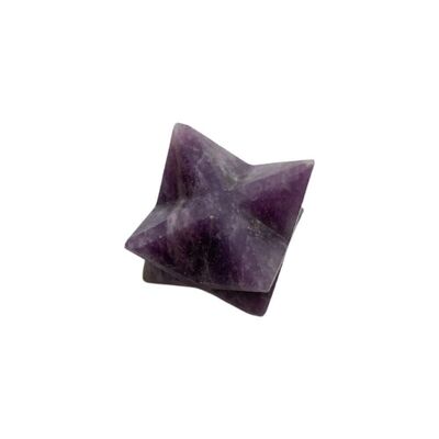 Petite étoile Merkaba, 2cm, Lépidolite
