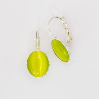 Earrings, silver plated, lime (320.15.S)