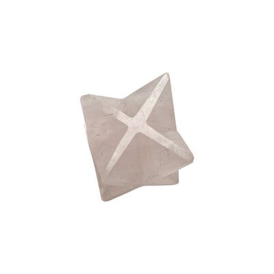 Pequeña Estrella Merkaba, 2cm, Cuarzo Rosa