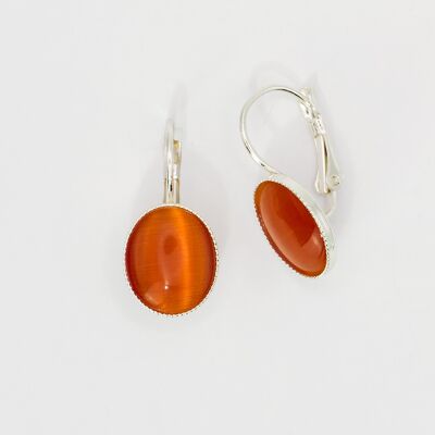 Boucles d'oreilles, plaqué argent, orange (320.4.S)