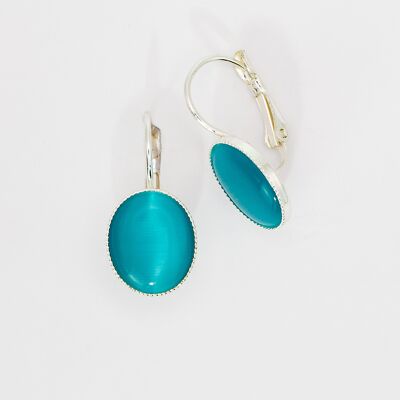 Earrings, silver plated, turquoise (320.3.S)
