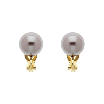 Bronze-Perlen-Bolzen-Clip auf Ohrringen