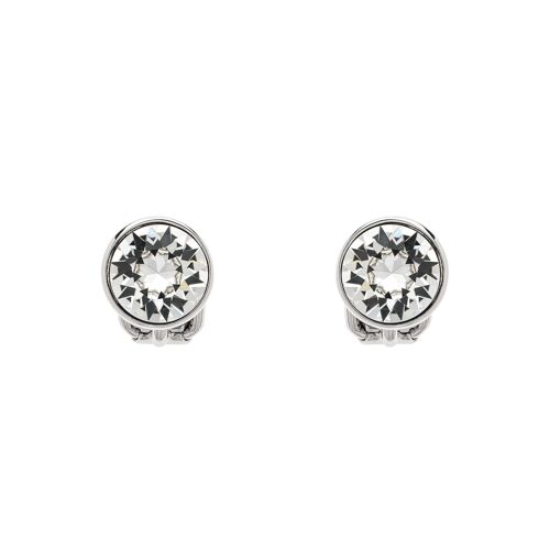 Crystal Stud on Platinum clip on Earrings