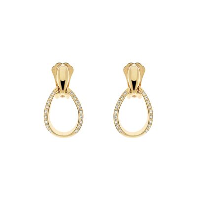 Clip a goccia in oro e cristallo su orecchini, 1