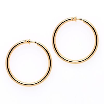 Gold Large Hoop clip on Earrings