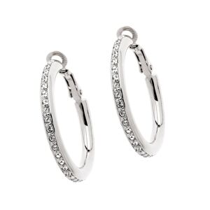 Boucles d'oreilles clip platine et cristal