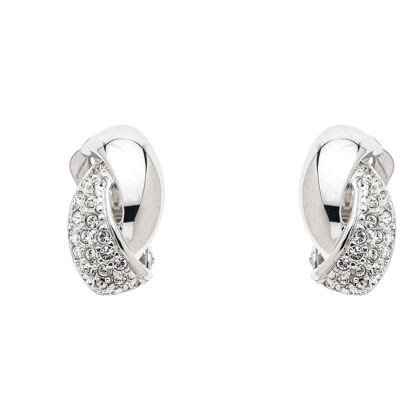 Platinum and Crystal Twist clip on Earrings