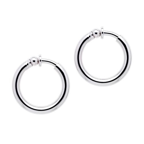 Platinum Hoop clip on Earrings