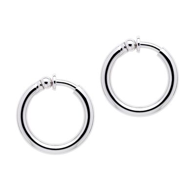 Platinum Hoop clip on Earrings