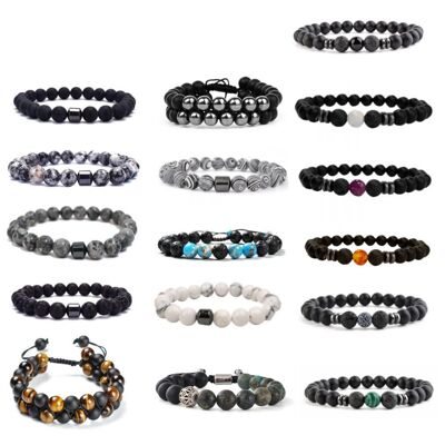 Pulsera de cuentas de piedra natural | paquete de 60 | varias pulseras | REBAJA